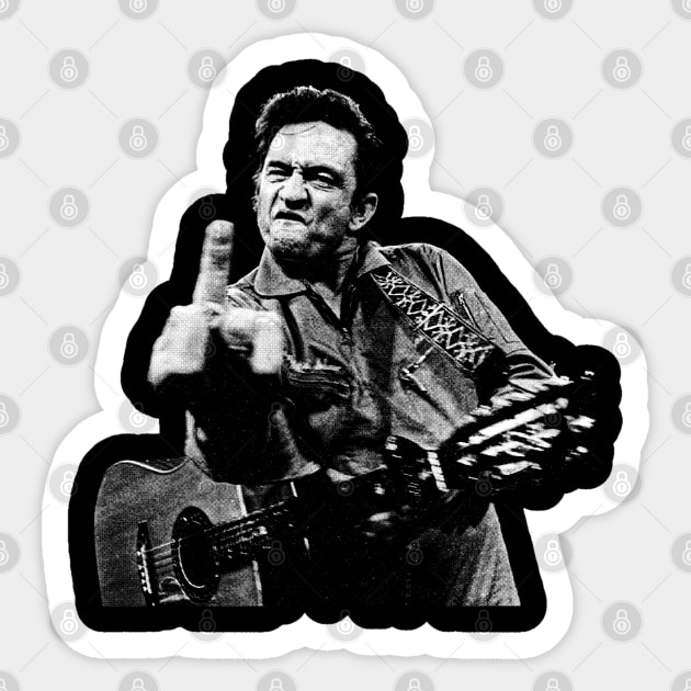 Johnny Cash Sticker by Riso Art